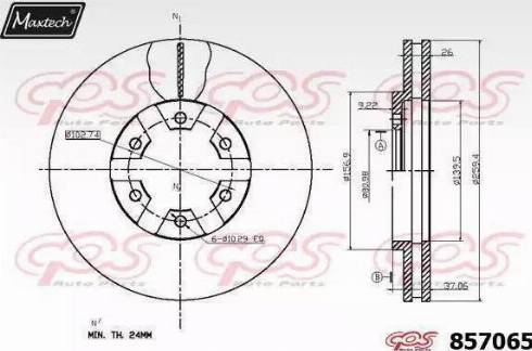 Maxtech 857065.0000 - Спирачен диск vvparts.bg