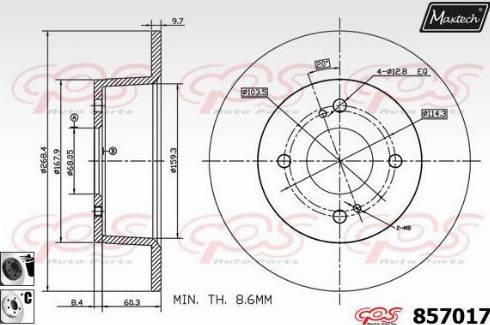 Maxtech 857017.6060 - Спирачен диск vvparts.bg