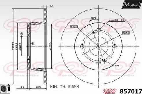 Maxtech 857017.0060 - Спирачен диск vvparts.bg