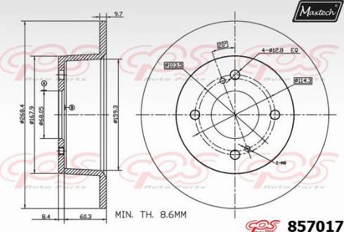 Maxtech 857017.0000 - Спирачен диск vvparts.bg