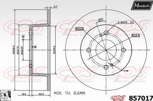 Maxtech 857017.0080 - Спирачен диск vvparts.bg