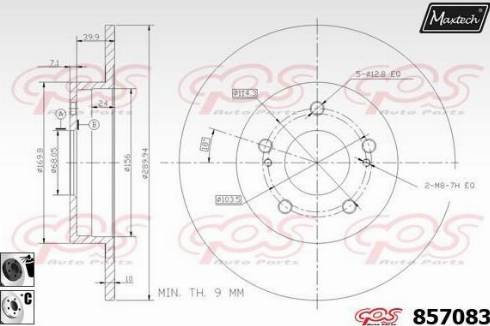 Maxtech 857083.6060 - Спирачен диск vvparts.bg