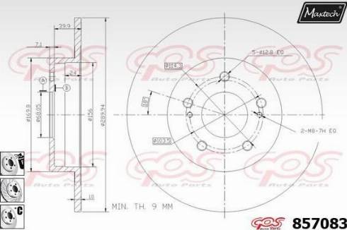 Maxtech 857083.6880 - Спирачен диск vvparts.bg