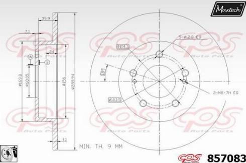 Maxtech 857083.0080 - Спирачен диск vvparts.bg