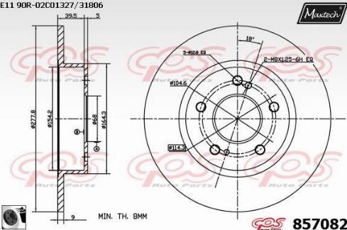 Maxtech 857082.0060 - Спирачен диск vvparts.bg