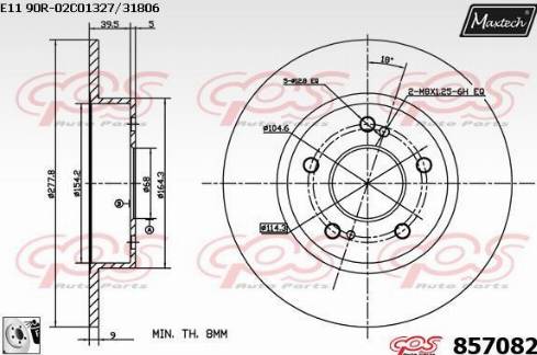 Maxtech 857082.0080 - Спирачен диск vvparts.bg