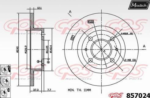 Maxtech 857024.6980 - Спирачен диск vvparts.bg