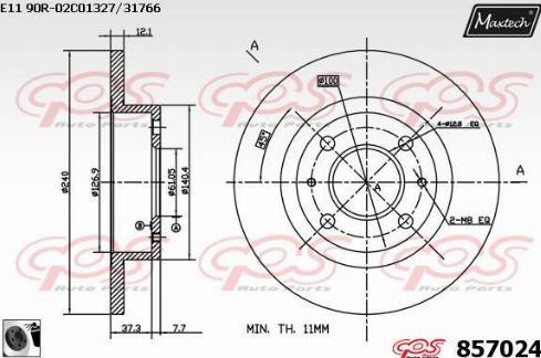 Maxtech 857024.0060 - Спирачен диск vvparts.bg