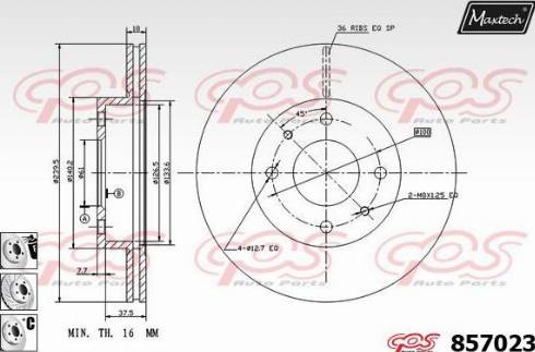 Maxtech 857023.6980 - Спирачен диск vvparts.bg