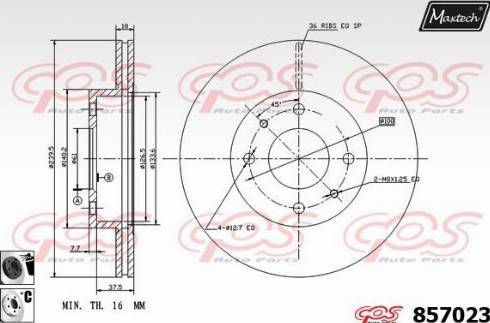 Maxtech 857023.6060 - Спирачен диск vvparts.bg