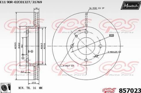 Maxtech 857023.0060 - Спирачен диск vvparts.bg