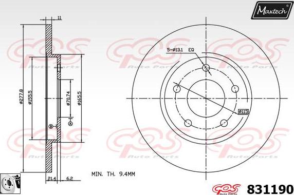 Maxtech 857023 - Спирачен диск vvparts.bg