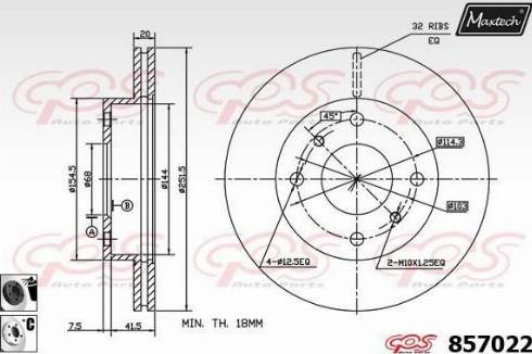 Maxtech 857022.6060 - Спирачен диск vvparts.bg