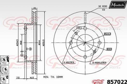 Maxtech 857022.6880 - Спирачен диск vvparts.bg