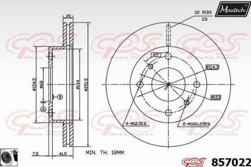 Maxtech 857022.0060 - Спирачен диск vvparts.bg