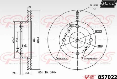 Maxtech 857022.0000 - Спирачен диск vvparts.bg