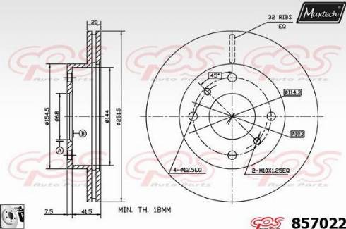 Maxtech 857022.0080 - Спирачен диск vvparts.bg