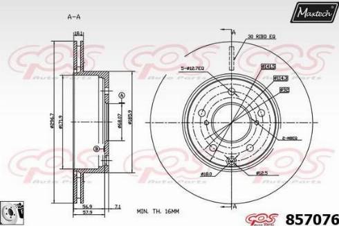 Maxtech 857076.0080 - Спирачен диск vvparts.bg