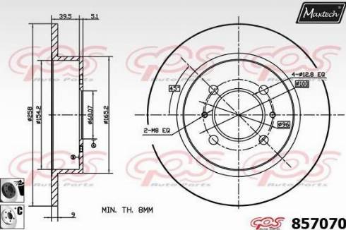 Maxtech 857070.6060 - Спирачен диск vvparts.bg