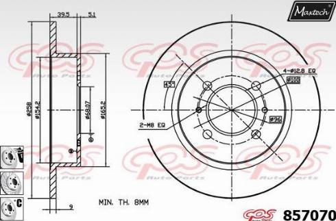 Maxtech 857070.6980 - Спирачен диск vvparts.bg