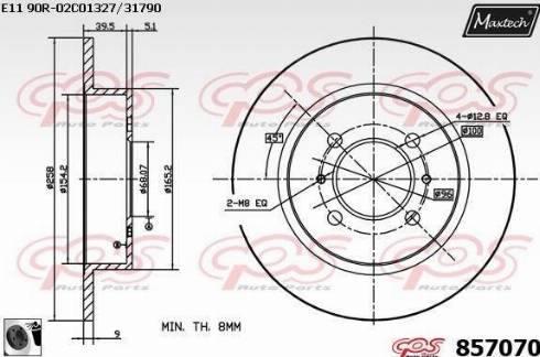 Maxtech 857070.0060 - Спирачен диск vvparts.bg