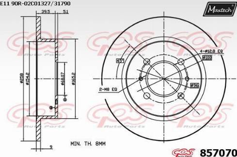 Maxtech 857070.0000 - Спирачен диск vvparts.bg