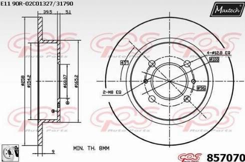 Maxtech 857070.0080 - Спирачен диск vvparts.bg