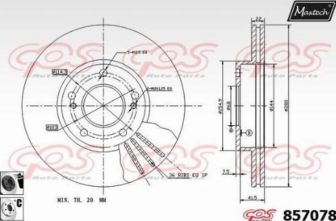 Maxtech 857078.6060 - Спирачен диск vvparts.bg