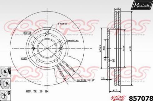 Maxtech 857078.6880 - Спирачен диск vvparts.bg