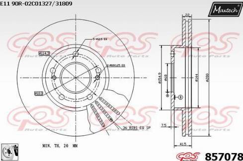 Maxtech 857078.0080 - Спирачен диск vvparts.bg