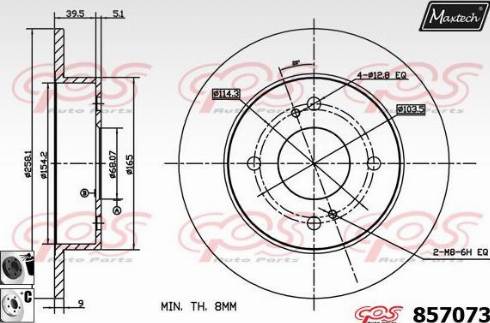 Maxtech 857073.6060 - Спирачен диск vvparts.bg