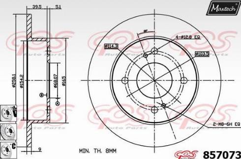 Maxtech 857073.6880 - Спирачен диск vvparts.bg