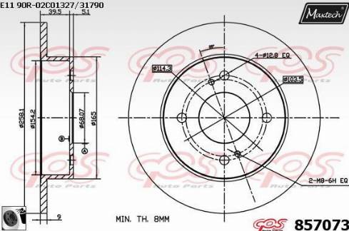 Maxtech 857073.0060 - Спирачен диск vvparts.bg