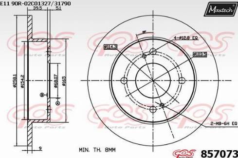 Maxtech 857073.0000 - Спирачен диск vvparts.bg