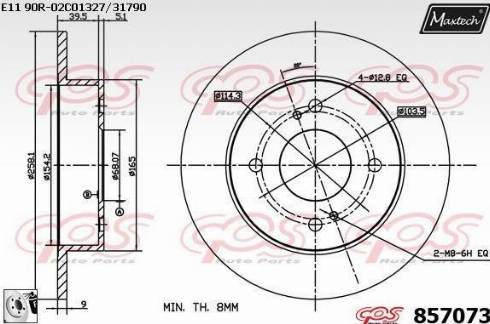 Maxtech 857073.0080 - Спирачен диск vvparts.bg