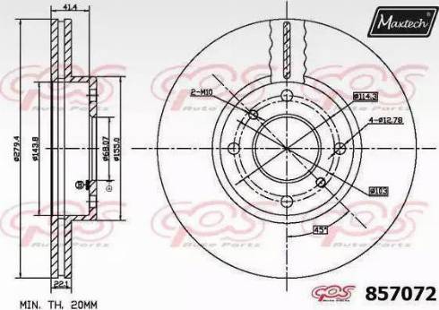 Maxtech 857072.6980 - Спирачен диск vvparts.bg