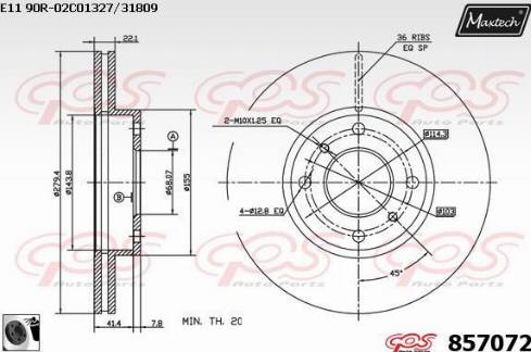 Maxtech 857072.0060 - Спирачен диск vvparts.bg