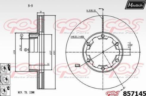 Maxtech 857145.6980 - Спирачен диск vvparts.bg