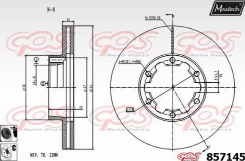 Maxtech 857145.6060 - Спирачен диск vvparts.bg