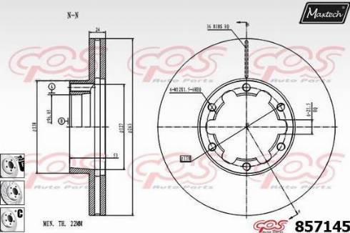 Maxtech 857145.6880 - Спирачен диск vvparts.bg