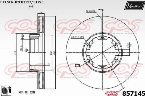 Maxtech 857145.0060 - Спирачен диск vvparts.bg