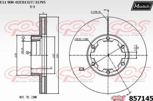 Maxtech 857145.0000 - Спирачен диск vvparts.bg