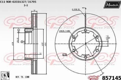 Maxtech 857145.0080 - Спирачен диск vvparts.bg