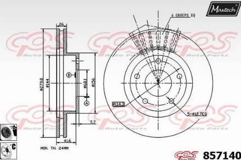 Maxtech 857140.6060 - Спирачен диск vvparts.bg