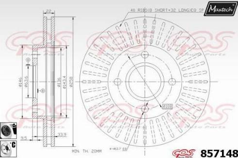 Maxtech 857148.6060 - Спирачен диск vvparts.bg