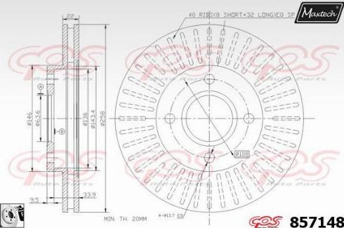 Maxtech 857148.0080 - Спирачен диск vvparts.bg