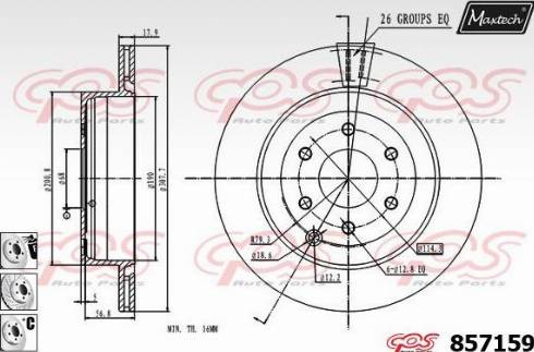 Maxtech 857159.6980 - Спирачен диск vvparts.bg