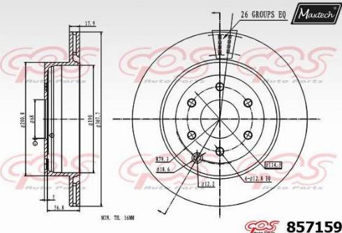 Maxtech 857159.0000 - Спирачен диск vvparts.bg