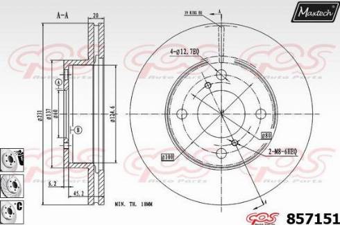 Maxtech 857151.6980 - Спирачен диск vvparts.bg