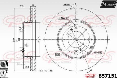 Maxtech 857151.6060 - Спирачен диск vvparts.bg